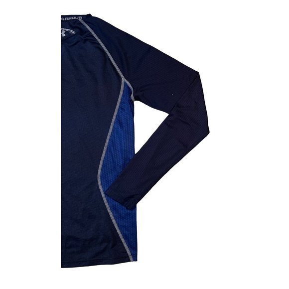 UNDER ARMOUR Shirt Kids Long Sleeve Crew Neck Athletic Fit Pullover Tee Blue Med - Picture 11 of 12